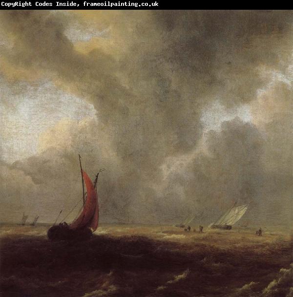 Jacob van Ruisdael Sailing Vessels in a Choppy sea